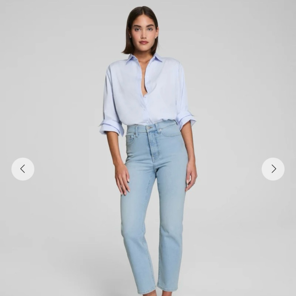 SPANX Slim Sculpt Women's Light Blue Straight Leg Jeans